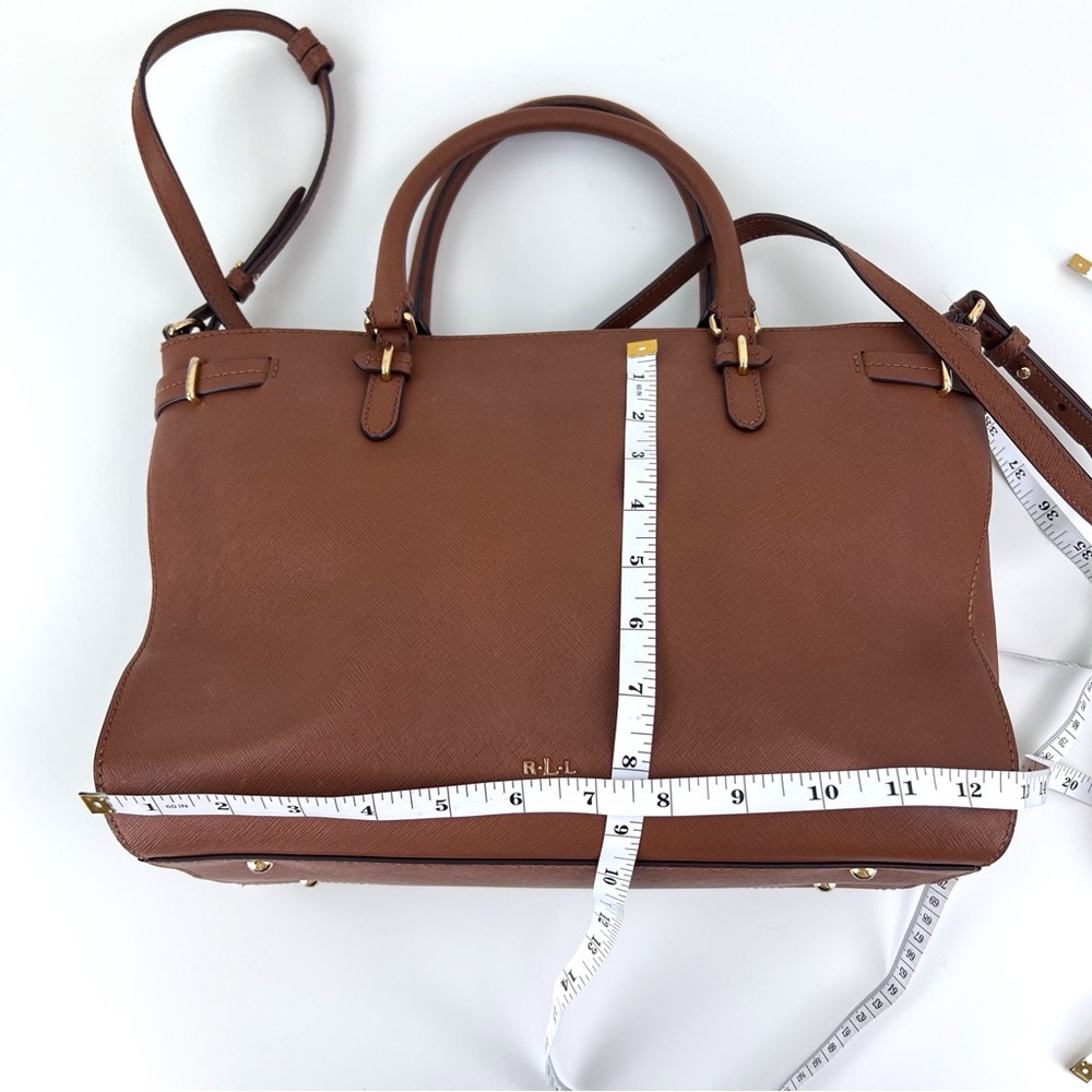 Ralph Lauren Double RL Brown Leather Tote - Picture 11 of 12